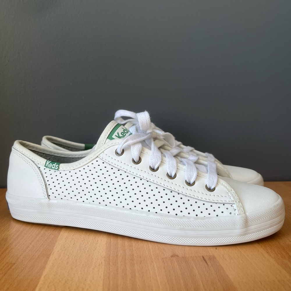 Brand new Keds Kickstart white perforated leather 7.5